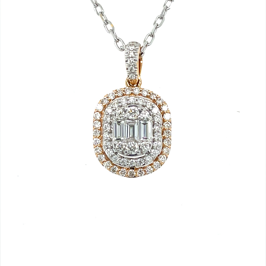 2 Tone Diamond Pendant