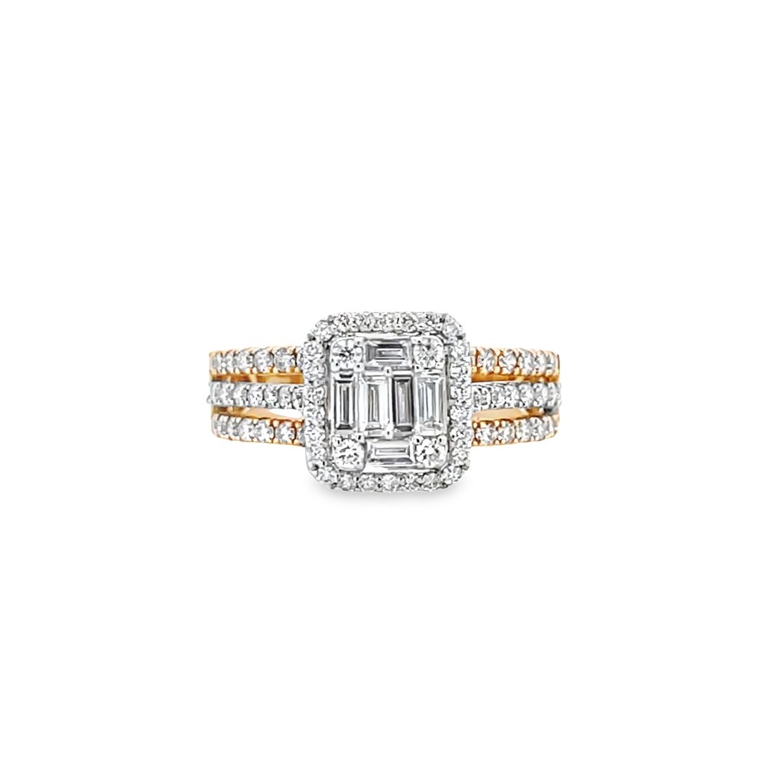 3 Tone Diamond Ring