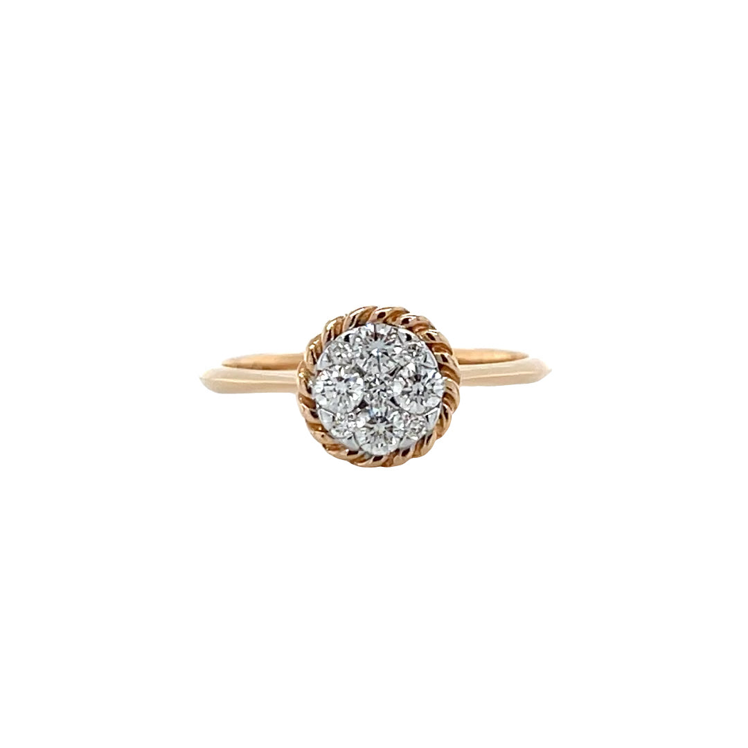 Cluster Rose Gold Diamond Ring