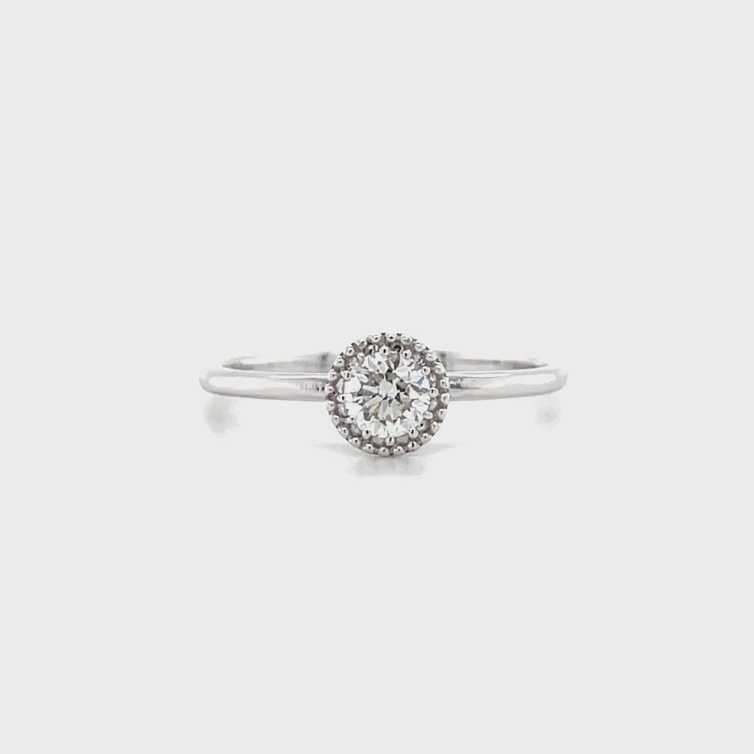 Solitaire Halo Diamond Ring