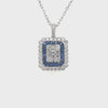 Blue Sapphire Diamond Pendant