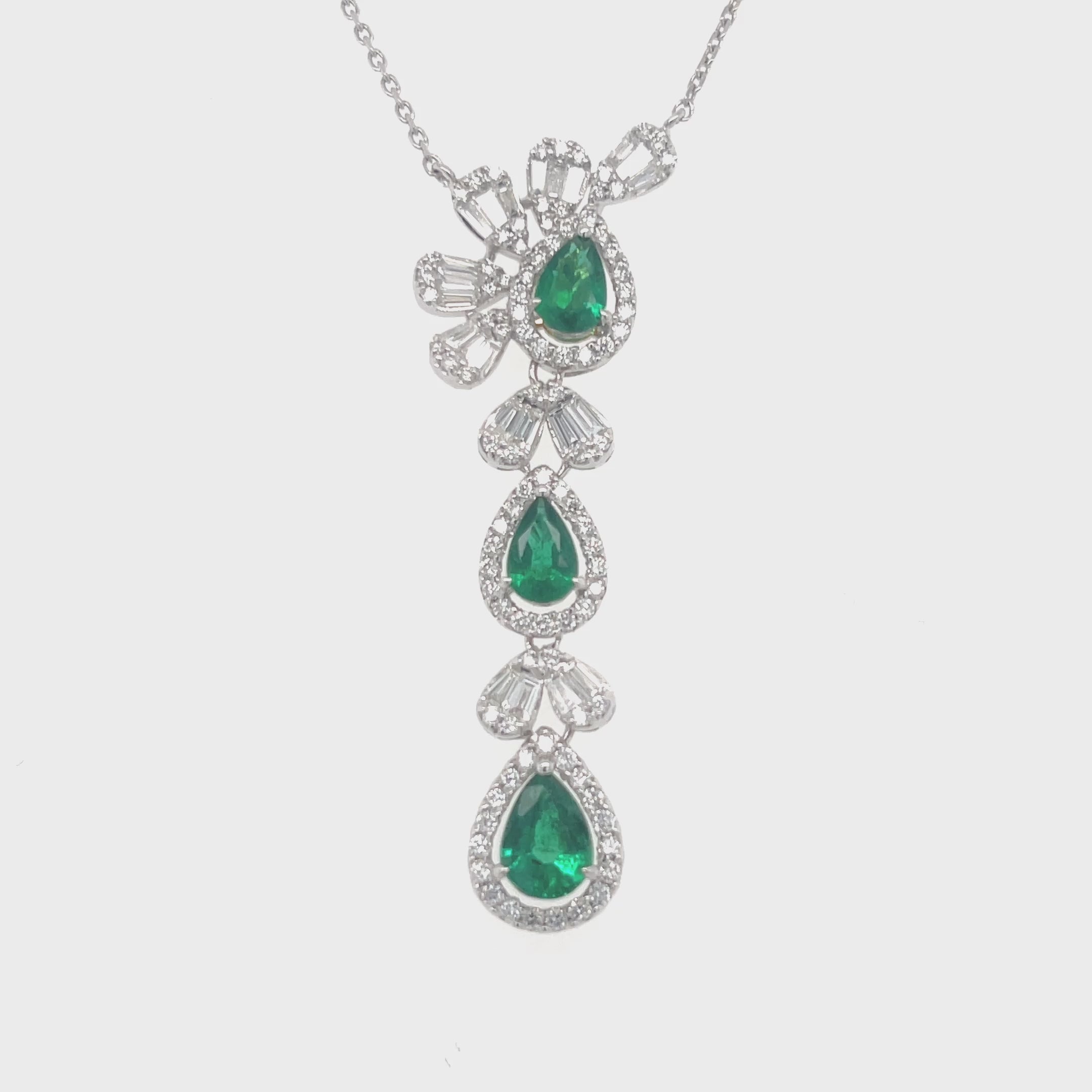 Diamond With Emerald Pendant