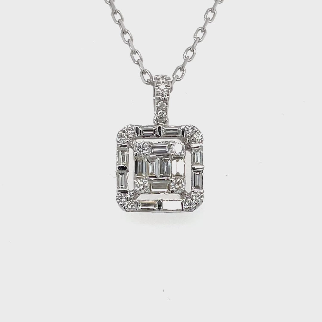 Square Shaped Diamond Pendant