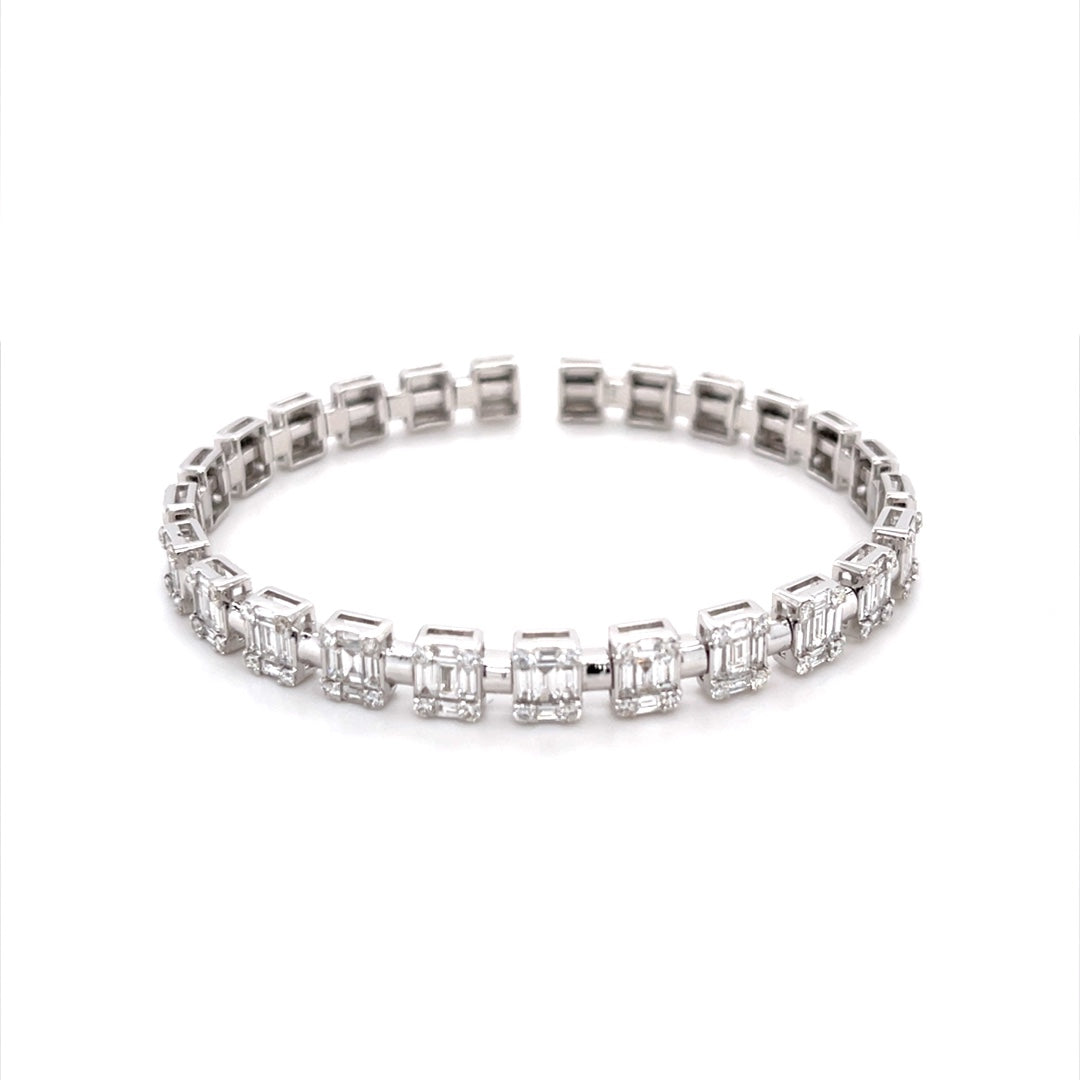 Tapered Baguette Diamond Bangle