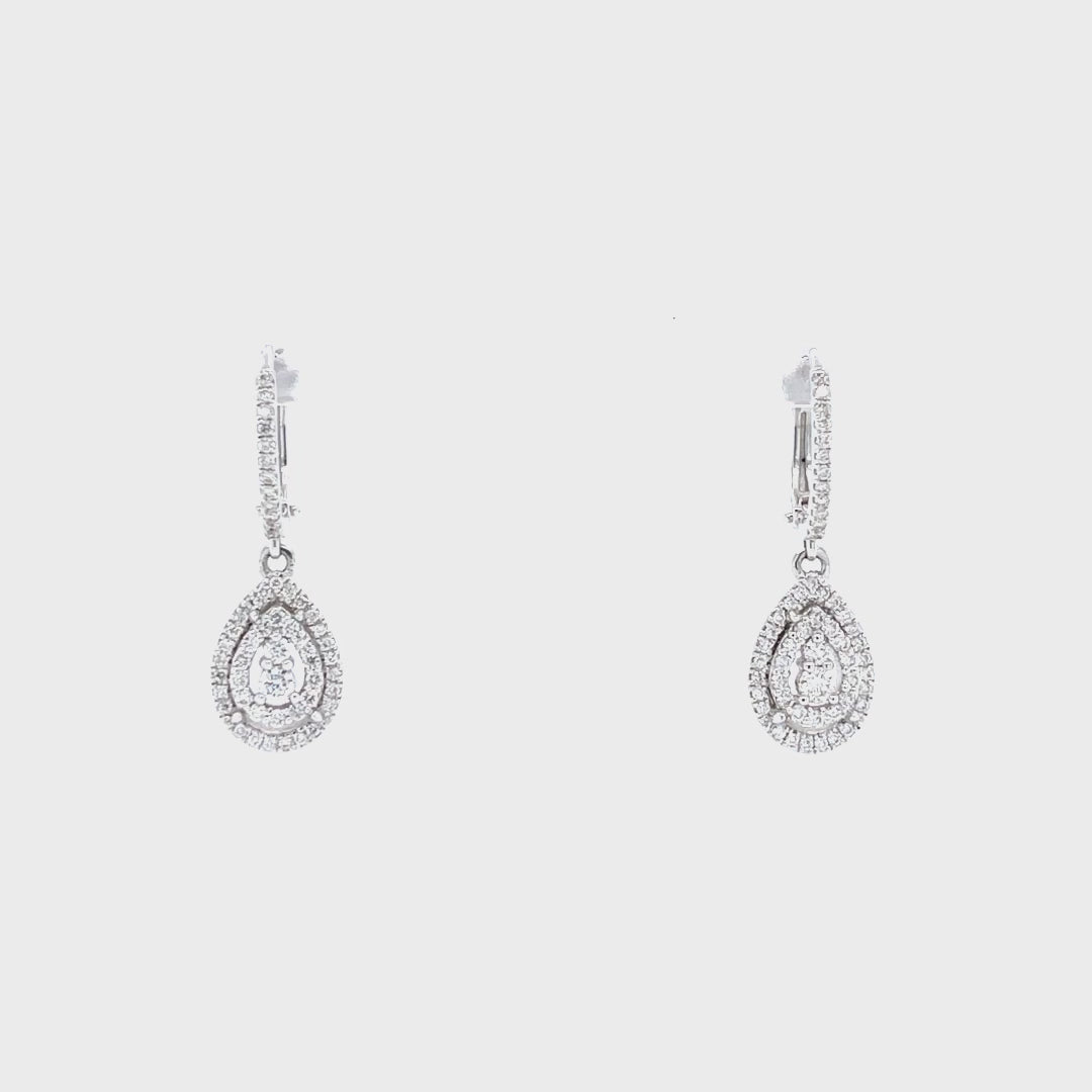 Pear Diamond Earrings In White Gold