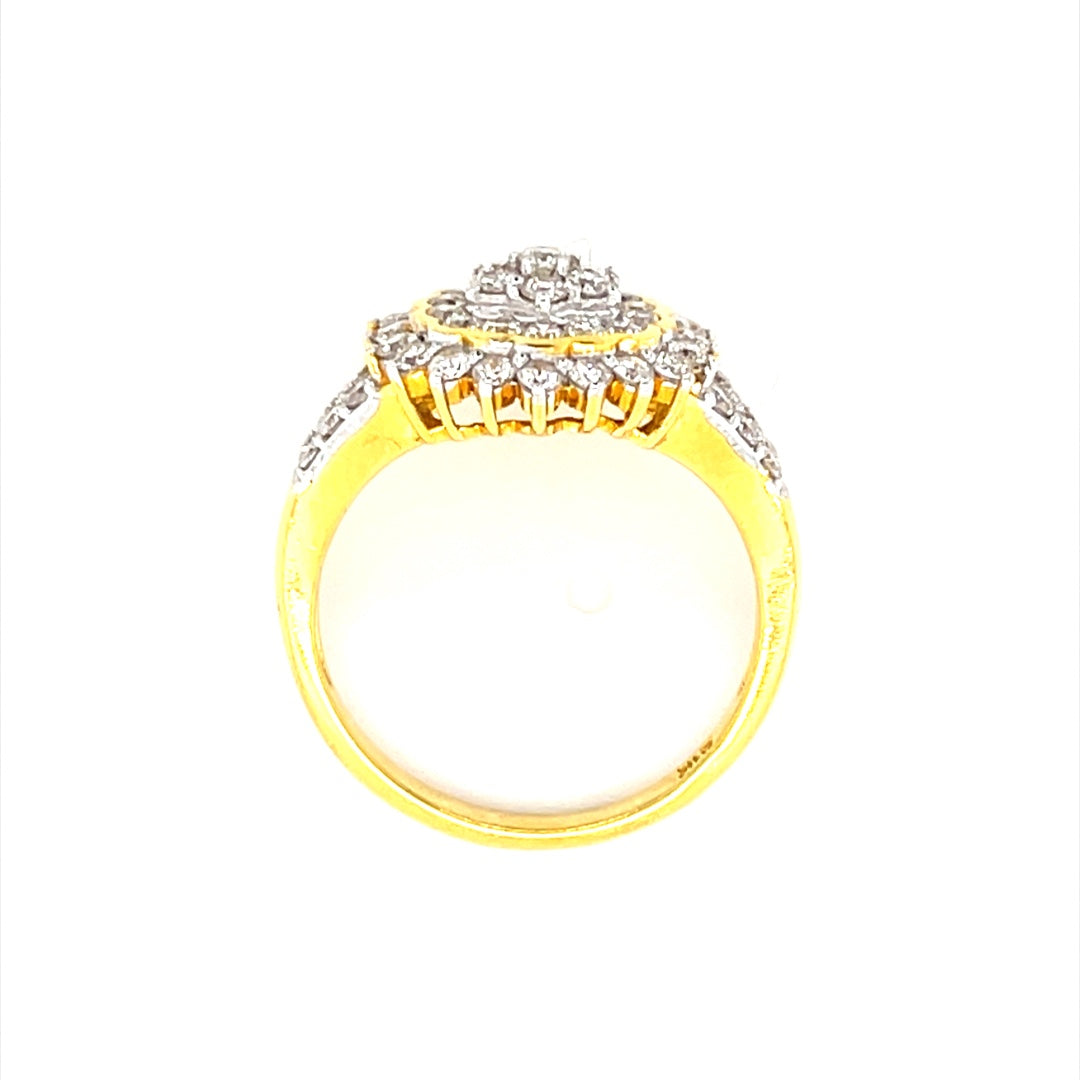 Yellow Gold Cluster Diamond Ring