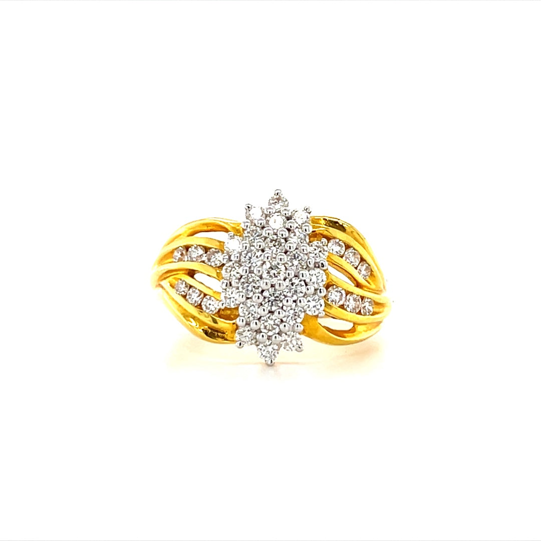 Floral Gold Diamond Ring