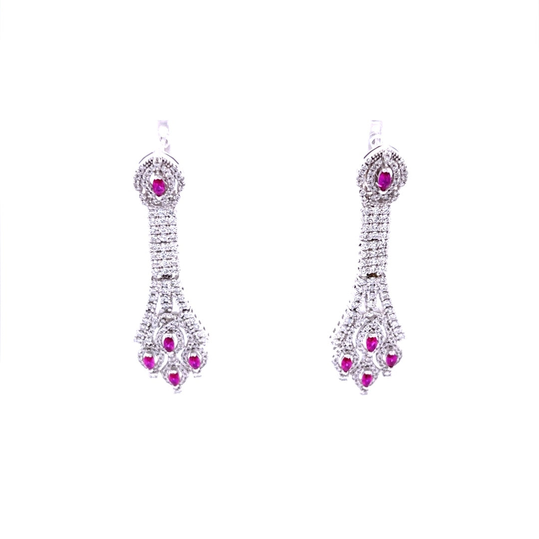 Ruby Diamond Earrings