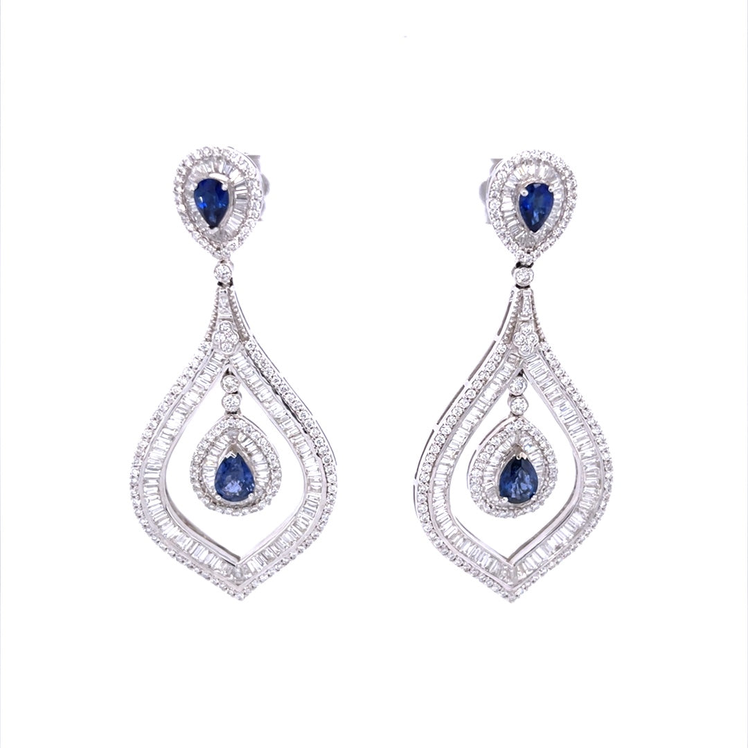 Diamond Sapphire Earrings