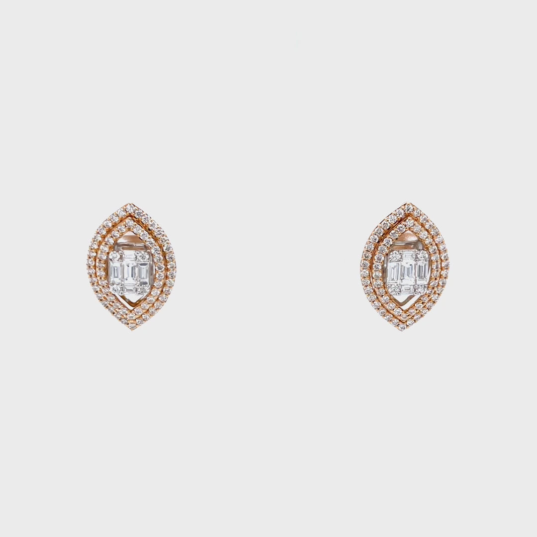 Marquise Halo Diamond Earrings