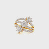 Gold Diamond Ring In Floral Design 