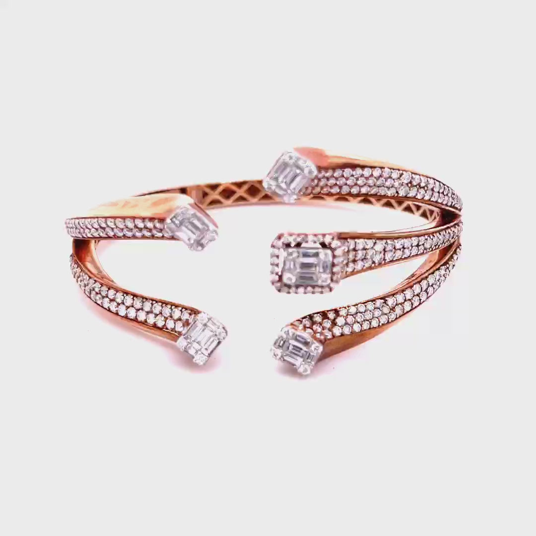 Rose Gold Bangle With Diamonds