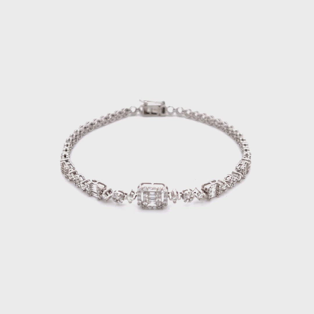 Diamond Bracelet In White Gold