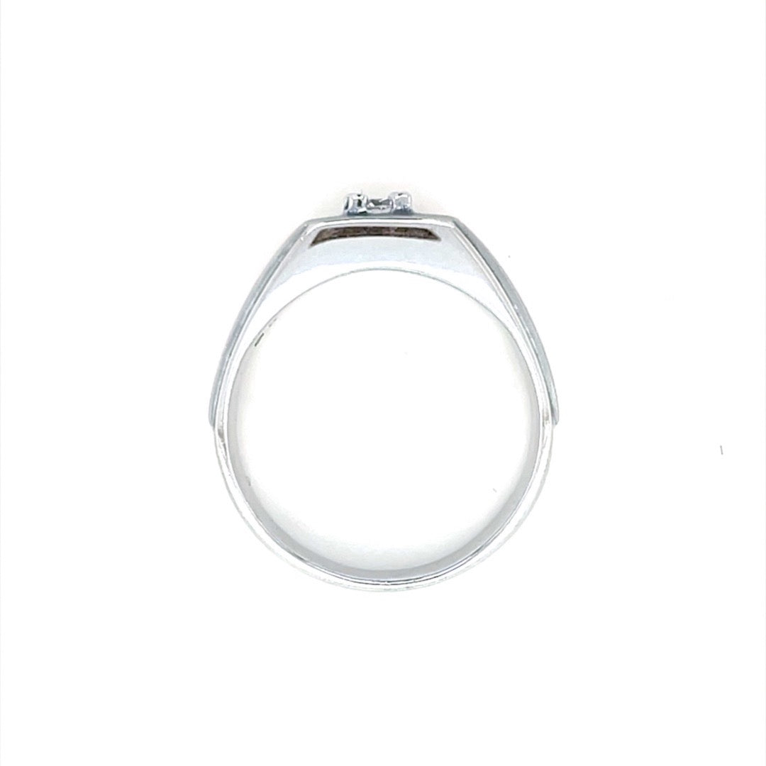 Mens Palladium Diamond Ring