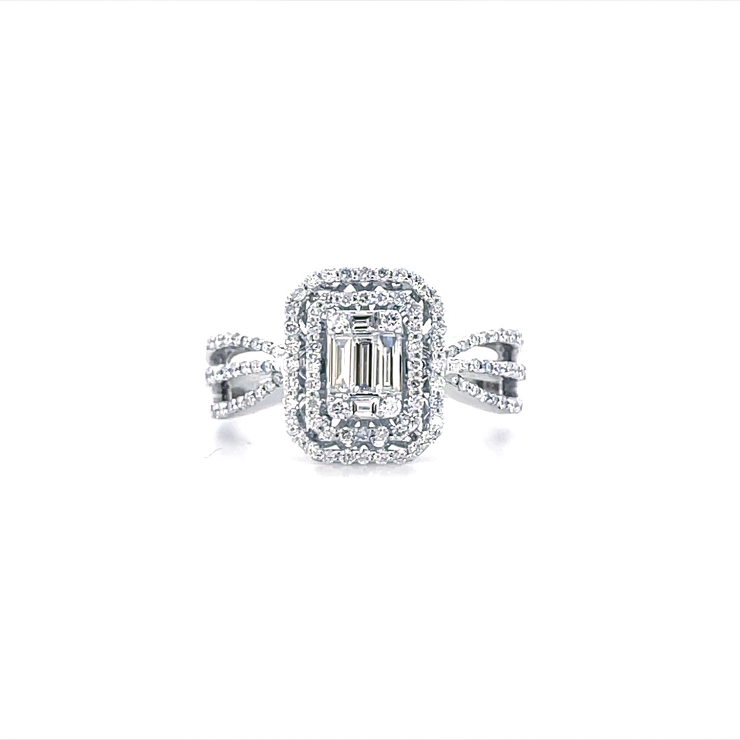 Split Shank Baguette Diamond Ring