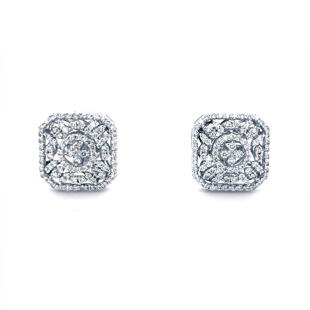 Diamond Tops In White Gold