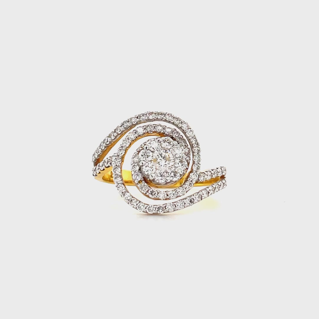 Illusion Setting Spiral Diamond Band