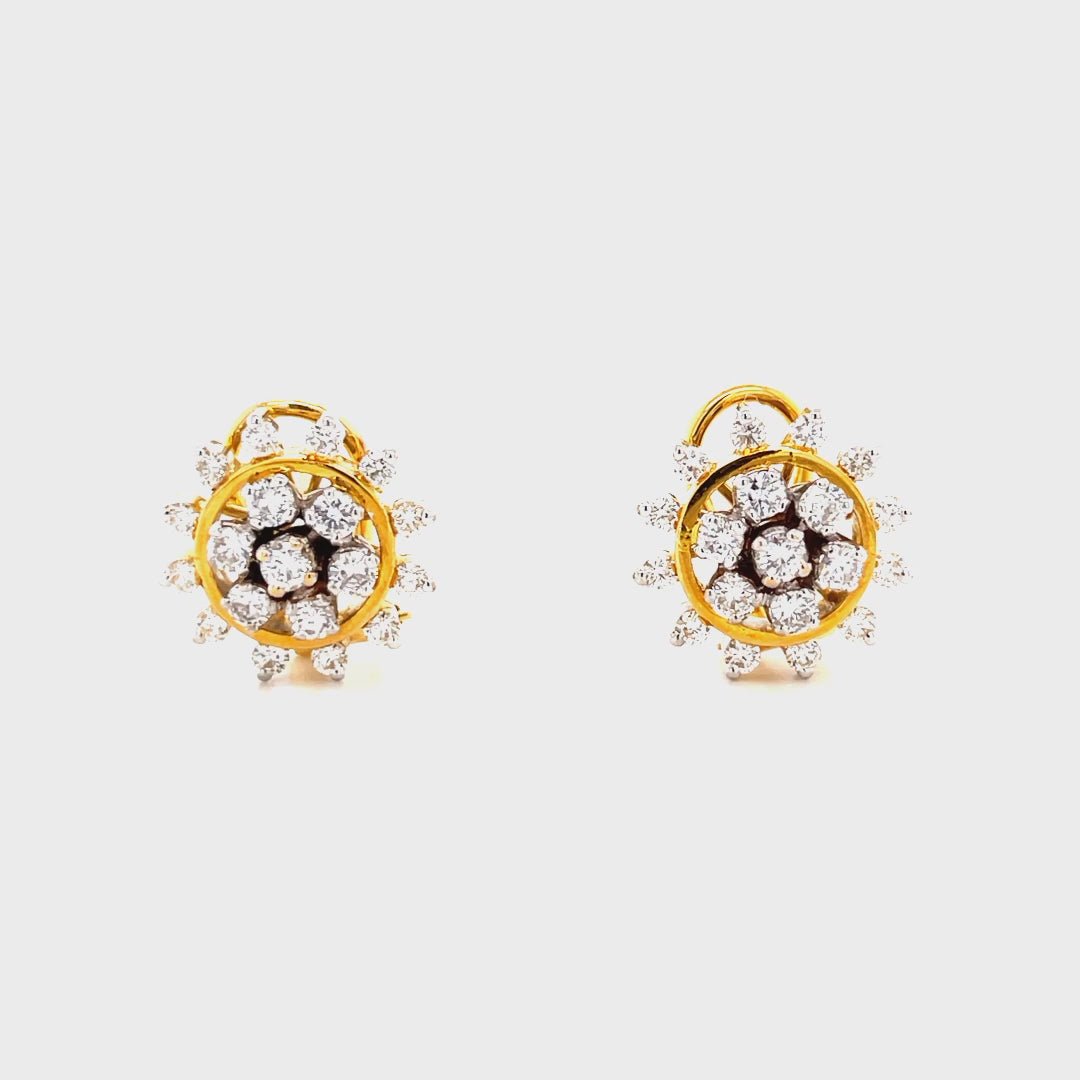 Cluster Solitaire Diamond Earrings